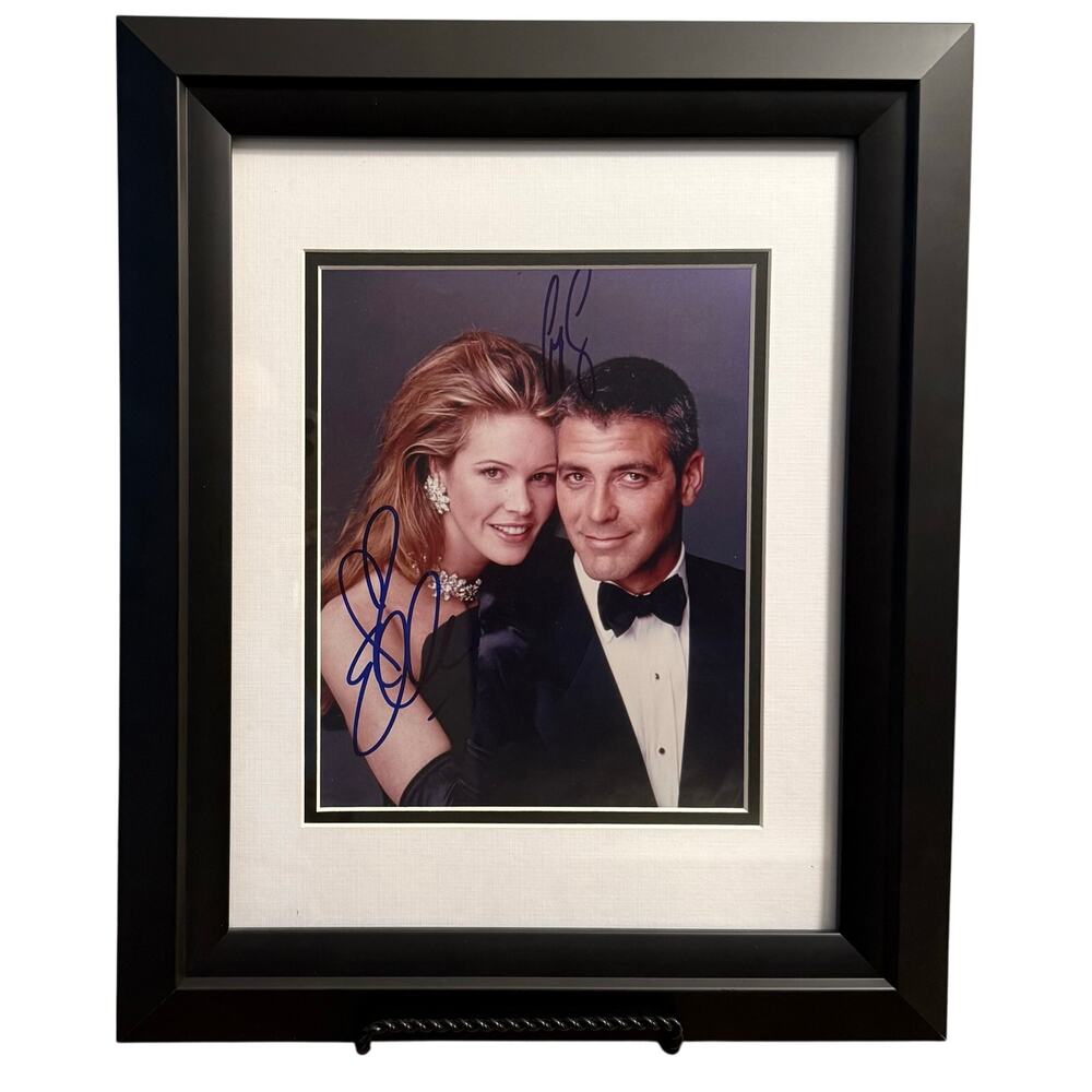 George Clooney Elle Macpherson Autograph Batman & Robin Framed Photo 14x17 COA